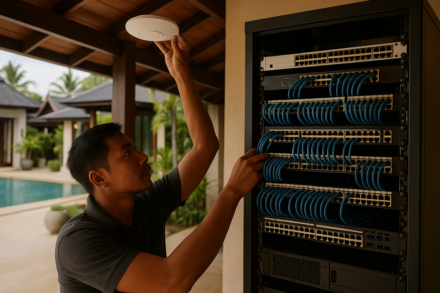 การติดตั้งโครงสร้างพื้นฐานเครือข่ายและ WiFi ระดับมืออาชีพ